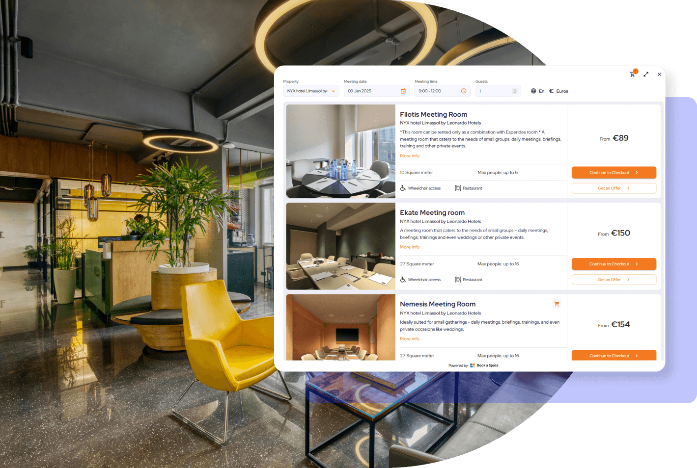 Hotel space booking