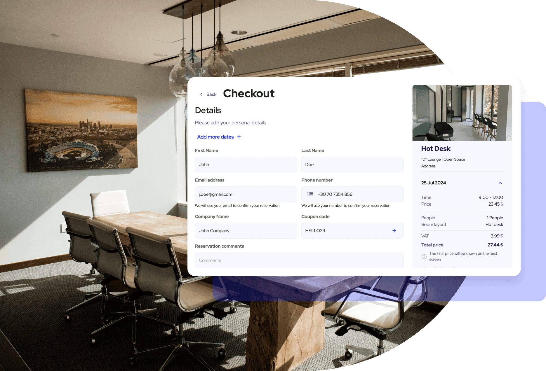 Meeting room booking